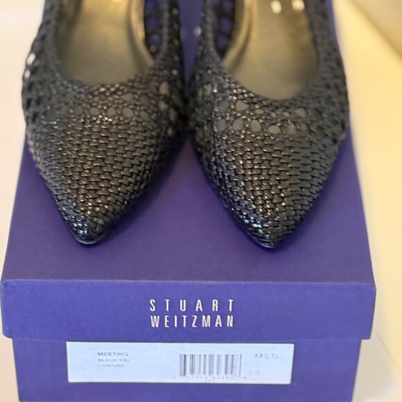 Stuart Weitzman Black Leather Pump - Low Heel - Closed Toe - Size 8 - Picture 4 of 4